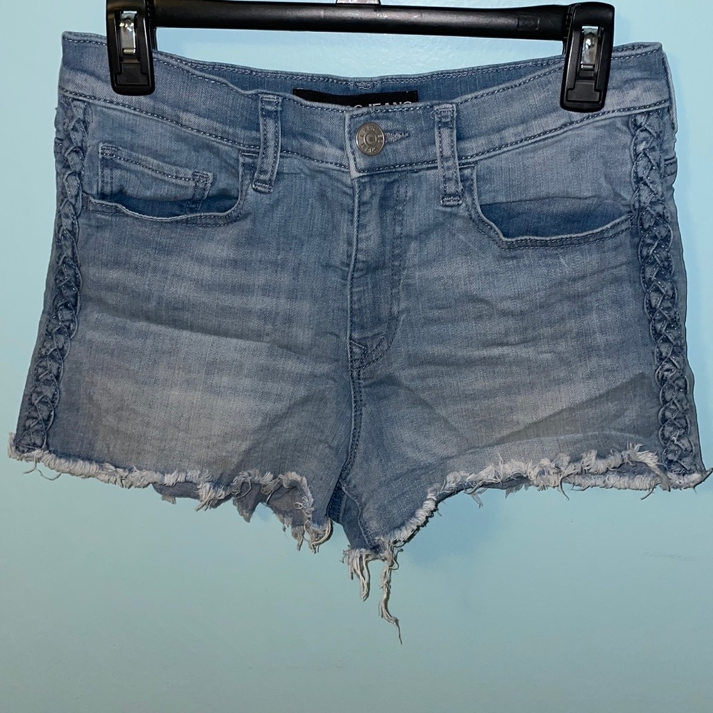 Express- Light Blue Low Rise Denim Shorts